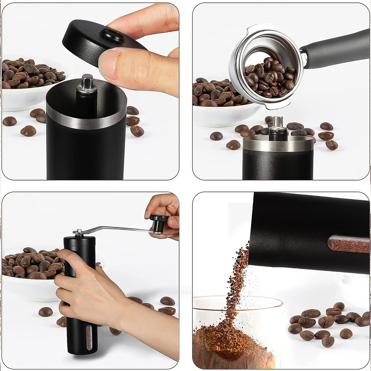 Portable Stainless Steel Manual Coffee Grinder (1 Pc) Portable Stainless Steel Manual Coffee Grinder (1 Pc)